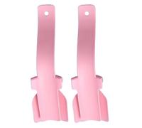 Lazy Shoe Helper Portable Sock Slider Short Handled Shoe Horn-Shoe Lifting Helper Easy on Easy Off, Plastic Shoehorn for Men, Pink-2pcs, big