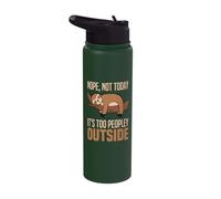 Lazy Sleeping Sloth Nope Not Today It's Too Peopley Outside Stainless Steel Insulated Water Bottle