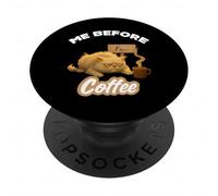 Lazy Sleepy Cat Mood Before Coffee PopSockets Adhesive PopGrip