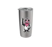 Lazy Sloth Bear Sunglasses Bubble Gum Rock and Roll Stainless Steel Insulated Tumbler