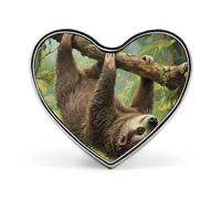 Lazy Sloth Island Corals Lapel Pin - Heart Shape Brooch Pins for Men & Women Suit Accessories, 1" Lightweight Enamel Lapel Pins Buttons for Backpacks, Hats, Bags, Lanyards