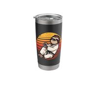 Lazy Sloth Karate Retro Sunset Martial Arts Design Stainless Steel Insulated Tumbler