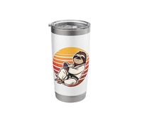 Lazy Sloth Karate Retro Sunset Martial Arts Design Stainless Steel Insulated Tumbler