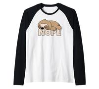 Lazy Sloth Not Today Nope Raglan Baseball Tee