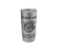 Lazy Sloth On A Tree Doing Nothing Humor Stainless Steel Insulated Tumbler
