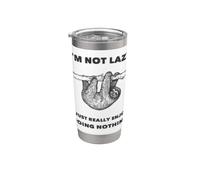 Lazy Sloth On A Tree Doing Nothing Humor Stainless Steel Insulated Tumbler
