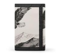 Lazy Sloth Trifold Wallet Front Pocket Coin Purse - Slim Credit Card Holder for Men & Women, Soaring Eagle, One Size, Classic