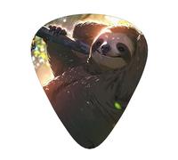Lazy Sloth Wzywhj Prints Abs Guitar Picks 12 Piece, Easy Grip Uke Picks For Your Bass, Ukulele, Acoustic Or Electric Guitar