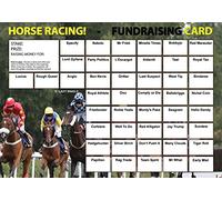 Lazy Snail 'Horse Racing' Fundraising Cards - Pack of 8 Cards - 45 Squares and Fun Golden Winner Envelopes to Raise Money for Charity - Full Colour Fund Raising Cards … (A5)