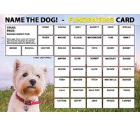 Lazy Snail 'Name the Dog' Fundraising Cards - 45 Squares - Fun Golden Winner Envelopes to Raise Money for Charity - Full Colour Fund Raising Cards (Westie (A5) - 8 Cards)