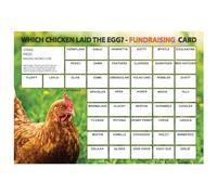 Lazy Snail 'Which Chicken laid the Egg?' Fundraising Cards - Pack of 8-45 Squares and Fun Golden Winner Envelopes to Raise Money for Charity - Full Colour Fund Raising Cards (A5 15x21cm)
