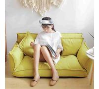 Lazy Sofa Adjustable Floor Sofa Bed, Foldable Sleeper Bed With 5 Position Backrest & 2 Pillows, Convertible Futon Couch Bed for Living Room Fruit green-1