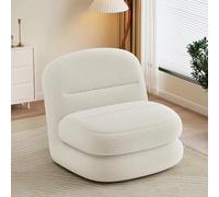 Lazy Sofa Comfy Lazy Floor Sofa Couch,3 In 1 Sleeper Chair Bed,Upholstered Lazy Bed With 5-Angle Adjustable Backrest,for Living Room Bedroom Office Salon White-70 * 70 * 30cm