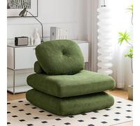Lazy Sofa Fabric Folding Beanbag Sofa Living Room Balcony Modular Floor Futon Combination Movable Multifunctional Tofu Block Tatami Removable Washable White
