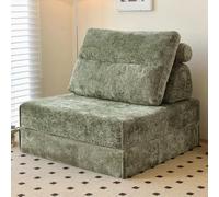 Lazy Sofa Floor Convertible Flip Chair Folding Floor Chair Folding Upholstered Couch Bed With Adjustable Backrest for Living Room Bedroom D