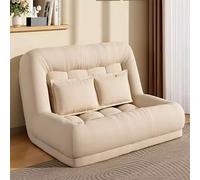 Lazy Sofa Floor Loveseat Sofa Bed - Tatami With Adjustable Backrest, Lazy Folding Chair - Foam Accent for Living Room, Bedroom & Office - Beige-120cm