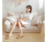 Lazy Sofa Floor Sofa Adjustable Bed, Foldable Mattress Futon Couch Bed With 5 Position Backrest & Armrests for Living Room, Bedroom, Balcony off-white-1