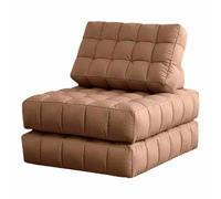 Lazy Sofa Floor Tofu Block Folding Chair Bed With Back Support Portable Fold Out Sofa Couch Comfy Floor Lounge for Living Room brown 2