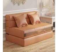 Lazy Sofa Folding Bed,Convertible Sleeper Chair With Pillow, Fold Out Couch, Memory Foam Floor Mattress, for Living Room/Dorm/Guest Room/Home Office orange-100cm