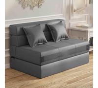 Lazy Sofa Folding Bed,Convertible Sleeper Chair With Pillow, Fold Out Couch, Memory Foam Floor Mattress, for Living Room/Dorm/Guest Room/Home Office gray-100cm