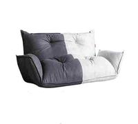 Lazy Sofa Folding Sleeper Bed With Pillows,Convertible Floor Sofa Chair,Adjustable Backrest and Armrest for Living Room, Bedroom white gray