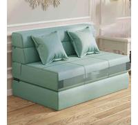 Lazy Sofa Folding Sofa Bed - Convertible Sleeper Chair With Pillow, Fold Out Couch, Memory Foam Floor Mattress, Futon Couch, for Living Room/Dorm/Guest Room/Home Off light blue-120cm