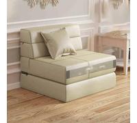 Lazy Sofa Folding Sofa Bed - Convertible Sleeper Chair With Pillow, Fold Out Couch, Memory Foam Floor Mattress, Futon Couch, for Living Room/Dorm/Guest Room/Home Off beige-72cm