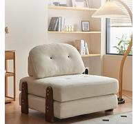 Lazy sofa, style Wooden Sofa Combination Small Apartment Living Room Lazy Single Bed Dual-purpose Leisure Chair