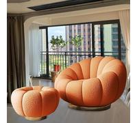 Lazy sofa,Swivel Chair - Plush Lazy Sofa With Curved Back Support, Lamb Fleece Fabric For TV, Reading,