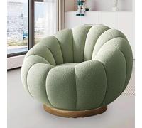 Lazy sofa,Swivel Chair - Plush Lazy Sofa With Curved Back Support, Lamb Fleece Fabric For TV, Reading,