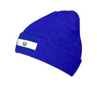Lazy Style El Salvador Flag Printed Brimless Foldover Beanie Unisex Casual Knit Hat Windproof Soft Elastic Comfortable for Daily Streetwear Patriotic Fashion Winter Cap Men Women Blue
