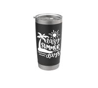 Lazy Summer Days Beach Palm Tree Tropical Sun Sea Stainless Steel Insulated Tumbler