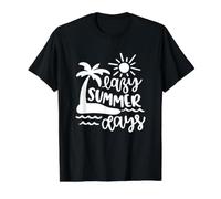 Lazy Summer Days Beach Palm Tree Tropical Sun Sea Value Graphic T-Shirt, Men, Black, M