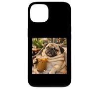 Lazy Sunday Coffee Pug Funny Relaxing Meme Case for iPhone 13
