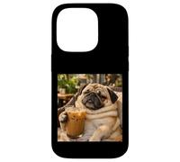 Lazy Sunday Coffee Pug Funny Relaxing Meme Case for iPhone 14 Pro