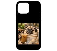 Lazy Sunday Coffee Pug Funny Relaxing Meme Case for iPhone 16 Pro Max