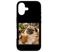 Lazy Sunday Coffee Pug Funny Relaxing Meme Case for iPhone 17