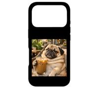 Lazy Sunday Coffee Pug Funny Relaxing Meme Case for iPhone 17 Pro