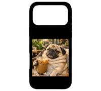 Lazy Sunday Coffee Pug Funny Relaxing Meme Case for iPhone 17 Pro Max