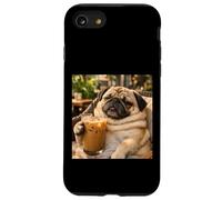 Lazy Sunday Coffee Pug Funny Relaxing Meme Case for iPhone SE (2020) / 7/8
