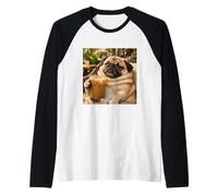 Lazy Sunday Coffee Pug Funny Relaxing Meme Raglan Baseball Tee