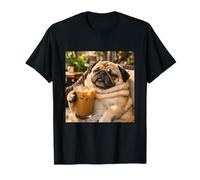 Lazy Sunday Coffee Pug Funny Relaxing Meme T-Shirt