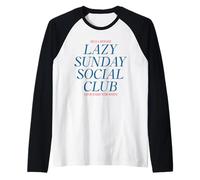 Lazy-Sunday Social Club - Relax and Recharge Raglan Baseball Tee