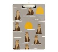 Lazy Sundown Otter Brown Pocket Size Nursing clipboard Transparent for Classroom Supplies for Teachers Elementary Size 9 x 12.5 Tabla para escribir
