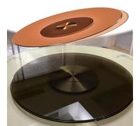 Lazy Susan 28" Turntable Dining Table Serving Plate in Brown Tempered Glass 35in Large Round Tabletop Rotating Tray Centerpiece with Aluminum Alloy Bearing Thick 10mm (Size : 80cm/32in)