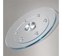 Lazy Susan for Dining Table Turntable Round Tempered Glass Swivel Tray Heavy Duty Rotating Plate Tabletop Serving Plate for Easy To Share All Food, Black