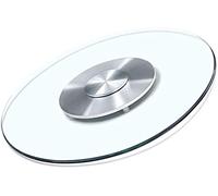Lazy Susan For Table,Tempered Glass Lazy Susan Turntable Round Clear Dining Table Tray Tabletop Organizer Transparent Rotating Tray Dining Table Rotating Tray Glass Serving Plate (