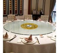 Lazy Susan Glass Rotating Serving Tray for Dining Table, Sturdy Round Turntable with Silent Bearing, 50-120cm, Durable Transparent Design