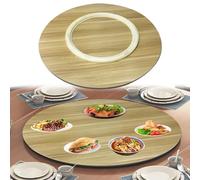 Lazy Susan Rotating Serving Tray Round Wooden Platter Ø90cm 360° Swivel for Dining Table Large Walnut Serving Board with Silent Bearings Perfect for Entertaining.