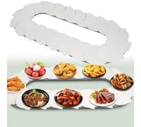 Lazy Susan Turntable 360° Rotating Serving Tray for Dining Table White 1.4M (4.59Ft) Perfect for Parties and Gatherings Manual Rotat Space Saving Design